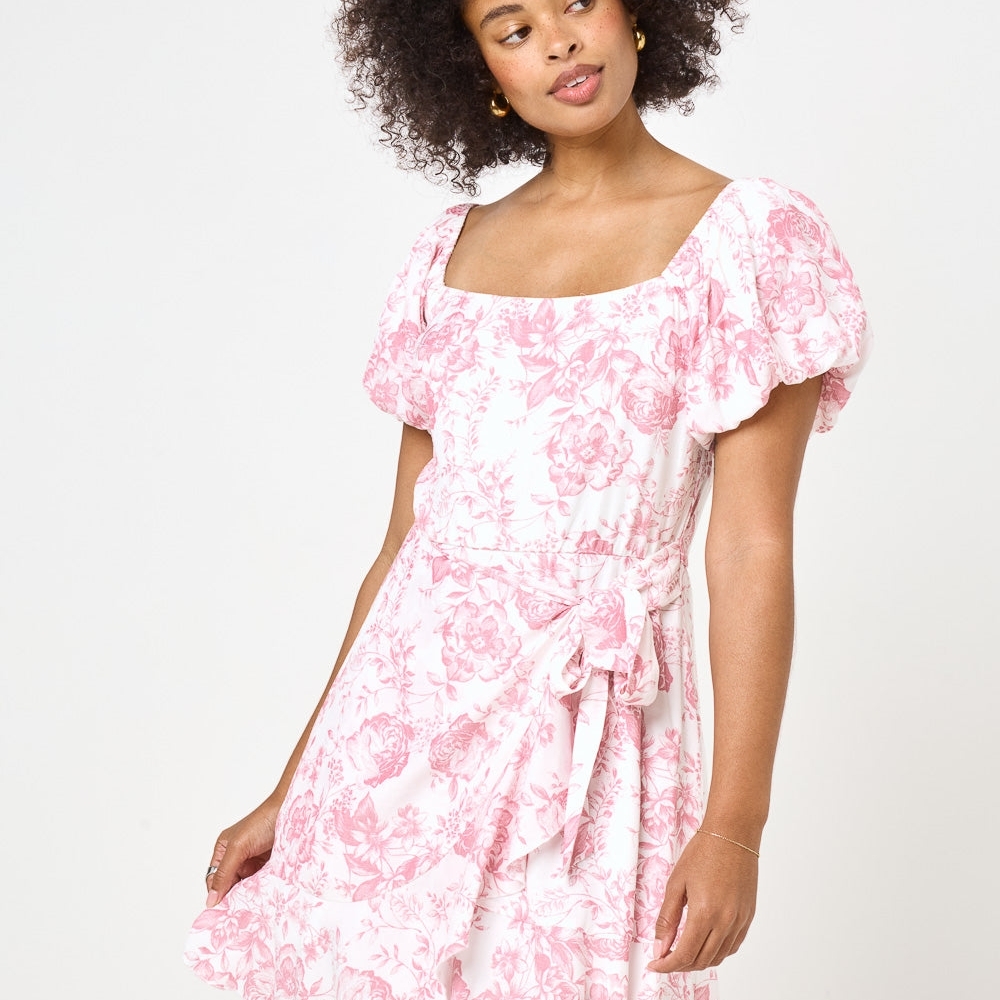 Floral Pink Wrap Dress